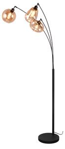 TRIO 417000313 LUMINA stojacia lampa V2000mm 3xE14 čierna matná, jantárová
