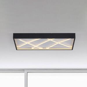 JUST LIGHT. stropné LED svetlo Mikado, 60 x 30 cm, čierne, Čierna, Obývacia izba / jedáleň, kov, Moderný, Stropné svetlo