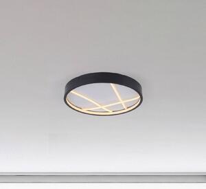 JUST LIGHT. stropné LED svetlo Mikado, Ø 40 cm, čierne, Čierna, Obývacia izba / jedáleň, kov, Moderný, Závesné svietidlo