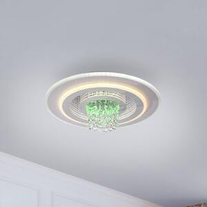 JUST LIGHT. stropné LED svetlo Tolago RGB, biele, diaľkové ovládanie, Biela / opálová, Obývacia izba / jedáleň, kov, Moderný, Závesné svietidlo