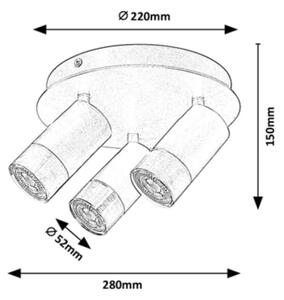 Rabalux 5071 - Bodové svietidlo ZIRCON 3xGU10/5W/230V
