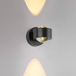 JUST LIGHT. LED akumulátorové nástenné svetlo Chia čierne železo 3 000 K, Čierna, Obývacia izba / jedáleň, kov, Moderný, Nástenné svietidlo