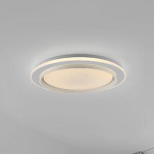 JUST LIGHT. stropné LED svetlo Lago Ø 49,3 cm diaľkové ovládanie, Biela / opálová, Obývacia izba / jedáleň, kov, Moderný, Závesné svietidlo