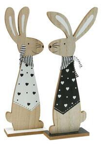 DEKORACE DŘEVĚNÁ ZAJÍC GLAMOUR 11X33CM