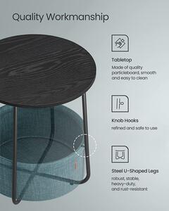 VASAGLE Príručný stolík - čierna / tyrkysová - 45x50x45 cm