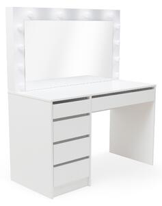 Toaletný stolík Velinio XL 120 cm - biela