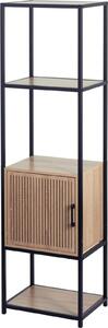 Regál s policami a skrinkou 153x43x33 cm čierna/drevo