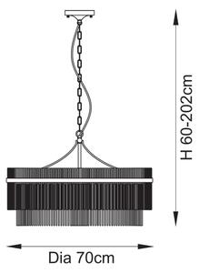 Endon 112574 - Luster na reťazi MARIETTA GRAND 7xE14/7W/230V mosadz/číre