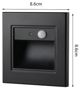 Brilagi - LED schodiskové svietidlo so senzorom STEP LIGHT LED/1,5W/230V IP44 čierna