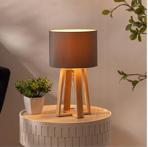 Atmosphera - Stolná lampa MOLU 1xE27/25W/230V borovica/šedá
