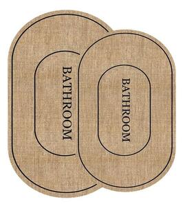 Čierno-hnedé kúpeľňové predložky v súprave 2 ks 60x90 cm Jute Look – Mila Home