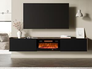 Mirjan24 TV skrinka s krbom Sitrepo, Farby: orech / čierny 5903211538025