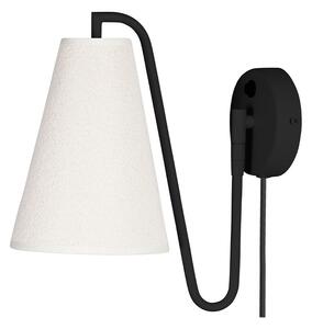 Globen Lighting - Lou Nástenné Svietidlo Bouclé Biela/Čierna