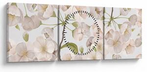 Obraz - Bloom with grace N⁰1 (s hodinami) (90x30 cm)