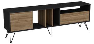 Hanah Home TV stolík Mistico II 180 cm orech/čierna