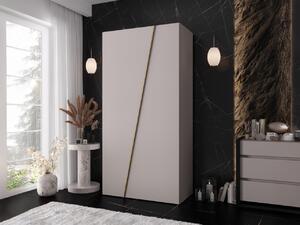 Mirjan24 Moderná skriňa Grelipt 100 cm, Farby: kašmír / kašmír + zlatá 5903211531767
