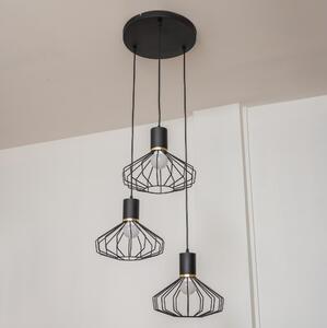 Luster na lanku SOLANO 3xE27/15W/230V čierna/zlatá