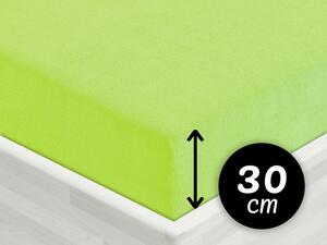 Froté napínacie prestieradlo na vysoký matrac FR-019 Žiarivo zelené 90 x 200 - výška 30 cm