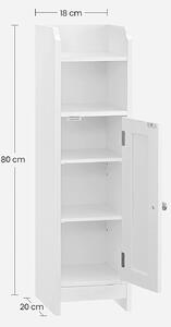 VASAGLE Kúpeľňová skrinka - biela - 18x20x80 cm
