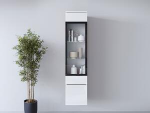 Mirjan24 Vitrína Sawoti 002 + LED, Farby: biela / biely lesk 5903211507342