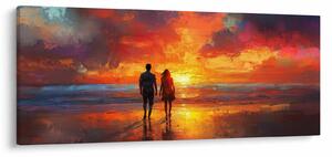 Obraz - Prechádzka na pláži (120x50 cm)