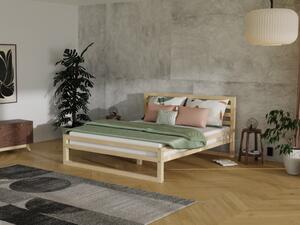 Benlemi Dvojlôžková posteľ DELUXE Zvoľte farbu: Nelakovaná, Rozmer: 160 x 200 cm