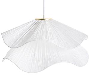 Závesná lampa biela plisované látkové tienidlo moderný štýl svietidlo obývacia izba spálňa