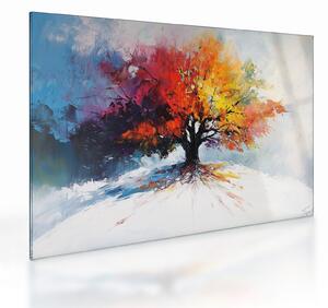 Sklenený obraz - Pestrofarebný strom (70x50 cm)
