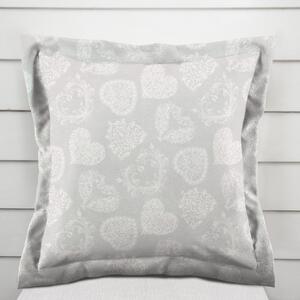 Biante Dekoračná obliečka na vankúš s lemom PML-071 Srdce s ornamentami na sivom 30 x 50 cm