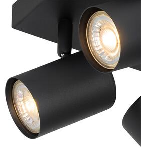 Moderné stropné svietidlo čierne 4-svetlové nastaviteľné štvorcové - Jeana