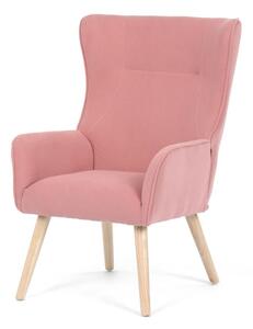 AK-314 PINK2, Moderné elegantné kreslo, poťah ružová menčestrová látka