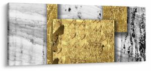 Obraz - Zlaté štvorce N⁰1 (120x50 cm)