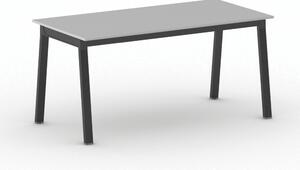 Rokovací kancelársky stôl PRIMO BASIC, 160x80 cm, čierna podnož, sivá