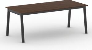 Kancelársky pracovný stôl PRIMO BASIC, čierna podnož, 2000 x 900 mm, orech