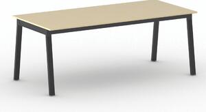 Rokovací kancelársky stôl PRIMO BASIC, 200x90 cm, čierna podnož, breza