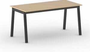 Rokovací kancelársky stôl PRIMO BASIC, 160x80 cm, čierna podnož, buk