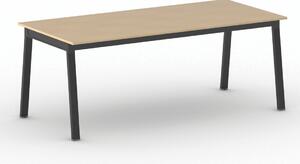 Rokovací kancelársky stôl PRIMO BASIC, 200x90 cm, čierna podnož, buk