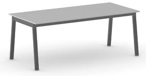Kancelársky pracovný stôl PRIMO BASIC, čierna podnož, 2000 x 900 mm, sivá