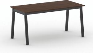Kancelársky pracovný stôl PRIMO BASIC, čierna podnož, 1600 x 800 mm, orech