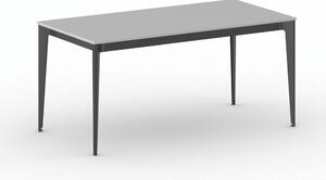 Rokovací kancelársky stôl PRIMO ACTION, 160x80 cm, čierna podnož, sivá