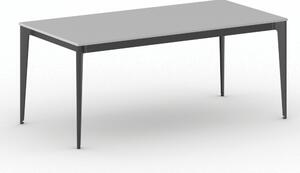 Rokovací kancelársky stôl PRIMO ACTION, 180x90 cm, čierna podnož, sivá