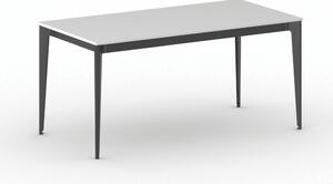 Rokovací kancelársky stôl PRIMO ACTION, 160x80 cm, čierna podnož, biela