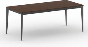 Kancelársky stôl PRIMO ACTION, čierna podnož, 2000 x 900 mm, orech