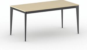 Kancelársky stôl PRIMO ACTION, čierna podnož, 1600 x 800 mm, breza