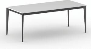 Rokovací kancelársky stôl PRIMO ACTION, 200x90 cm, čierna podnož, biela