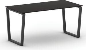 Kancelársky stôl PRIMO IMPRESS, čierna podnož, 1600 x 800 mm, wenge