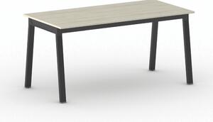 Rokovací kancelársky stôl PRIMO BASIC, 160x80 cm, čierna podnož, dub prírodný