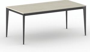 Rokovací kancelársky stôl PRIMO ACTION, 180x90 cm, čierna podnož, dub prírodný