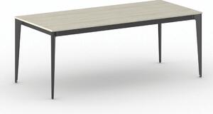 Rokovací kancelársky stôl PRIMO ACTION, 200x90 cm, čierna podnož, dub prírodný