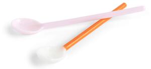 HAY Sklenené lyžičky Glass Spoons Duo set 2ks, light pink and bright orange